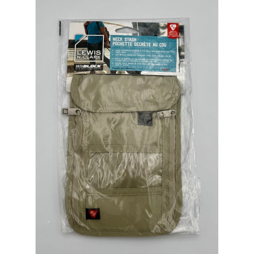 New Lewis N. Clark RFID Blocking Travel Neck Wallet Passport Stash 2019
